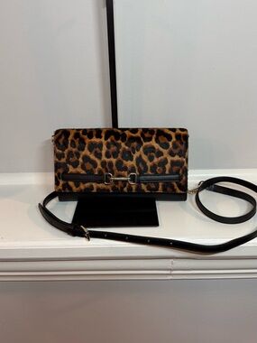 Michael Kors Carson Large Leopard Print Calf Hair Crossbody Bag